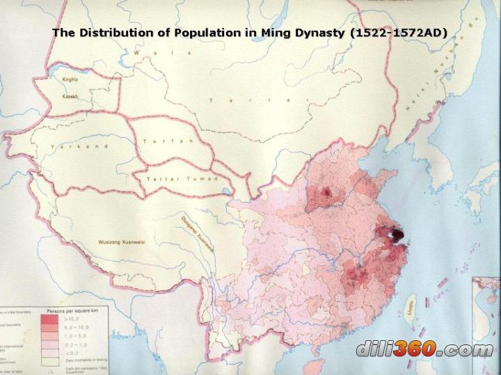 明代人口密度地图图片
