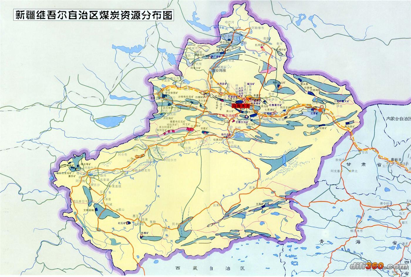 [分省图]中国煤炭资源分布图-地图专区-地图专区图片